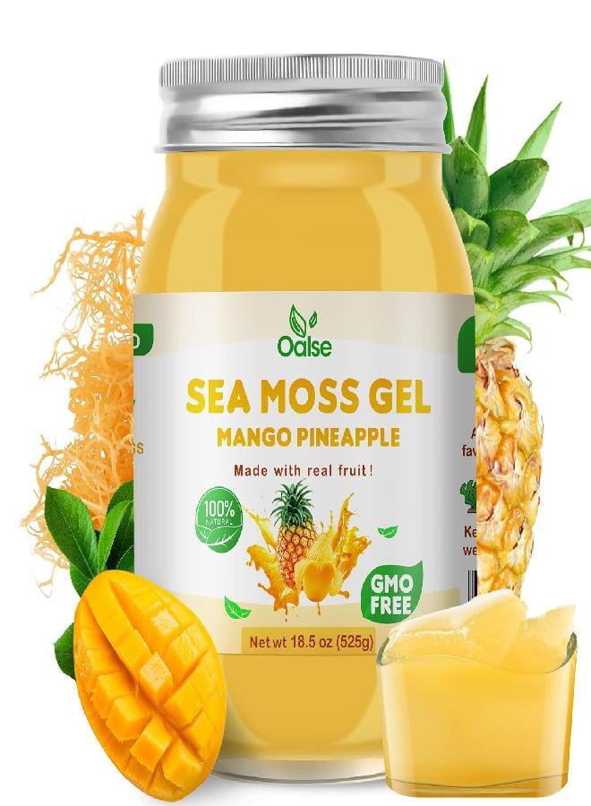 OALSE Sea Moss Gel - 18.5OZ Mango Pineapple Flavor Sea Moss Gel Raw Nutritious Rich in 102 Vitamins and Minerals, Proteins & Vitamins, Vegan-Friendly - Image 1